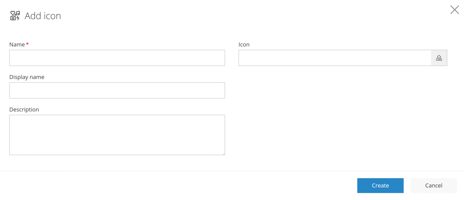 How to add, edit and delete Icons | eformity documentation